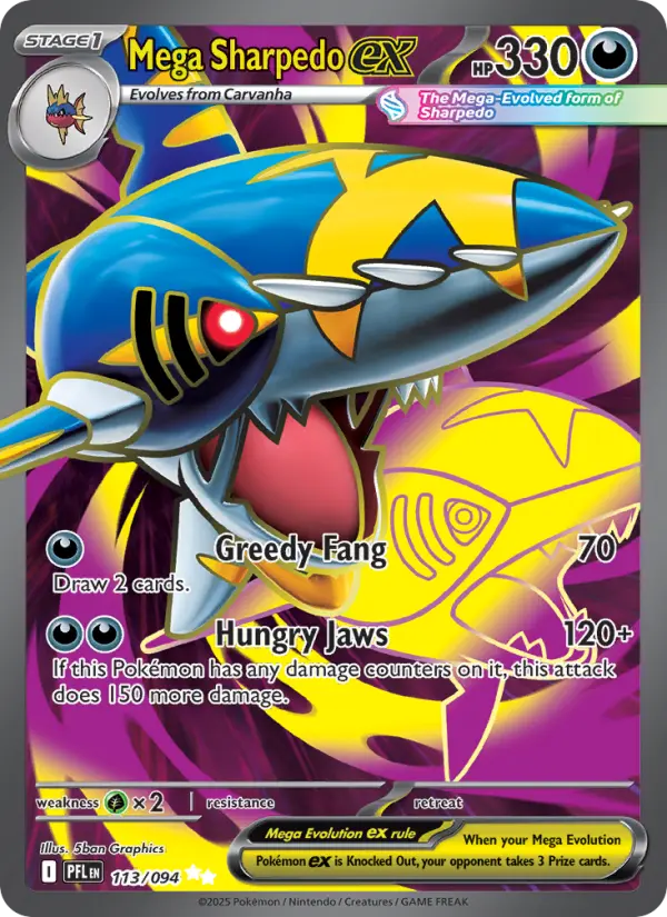 Mega Sharpedo ex — catalog artwork