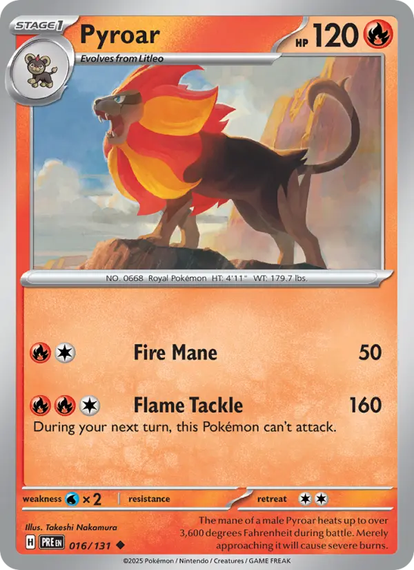 Pyroar (Normal) — catalog artwork