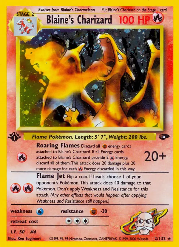 Blaine's Charizard (Unlimited) — catalog artwork