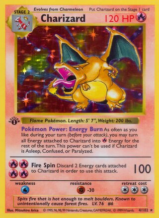 Charizard (1st Edition) — catalog artwork