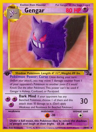 Gengar (1st Edition) — catalog artwork